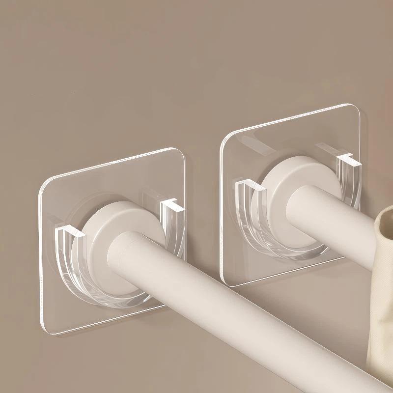 Curtain Rods - No Drill Transparent Self Adhesive Curtain