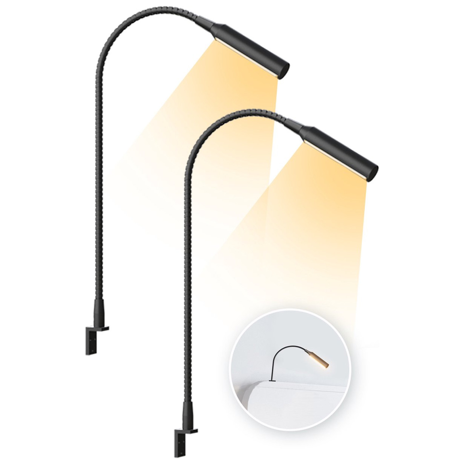 Light Switch - 2pcs LED Reading Lamp with Dimming