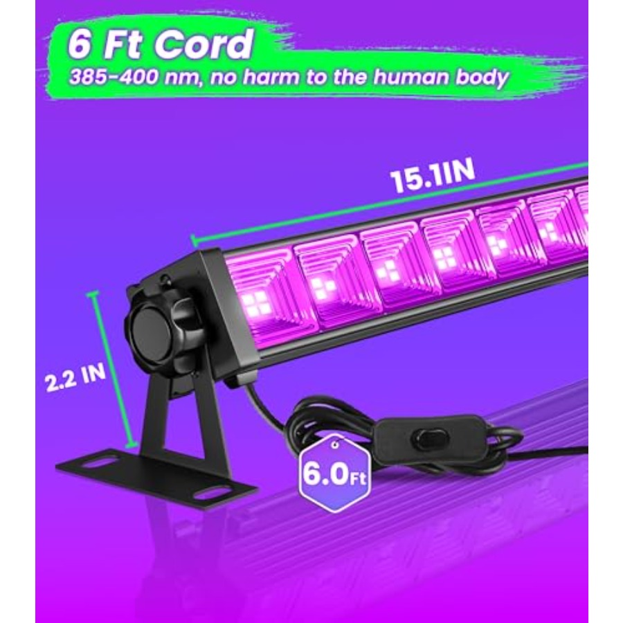 4W Pack LED Black Light Bar, B - Light Switch recension och pris