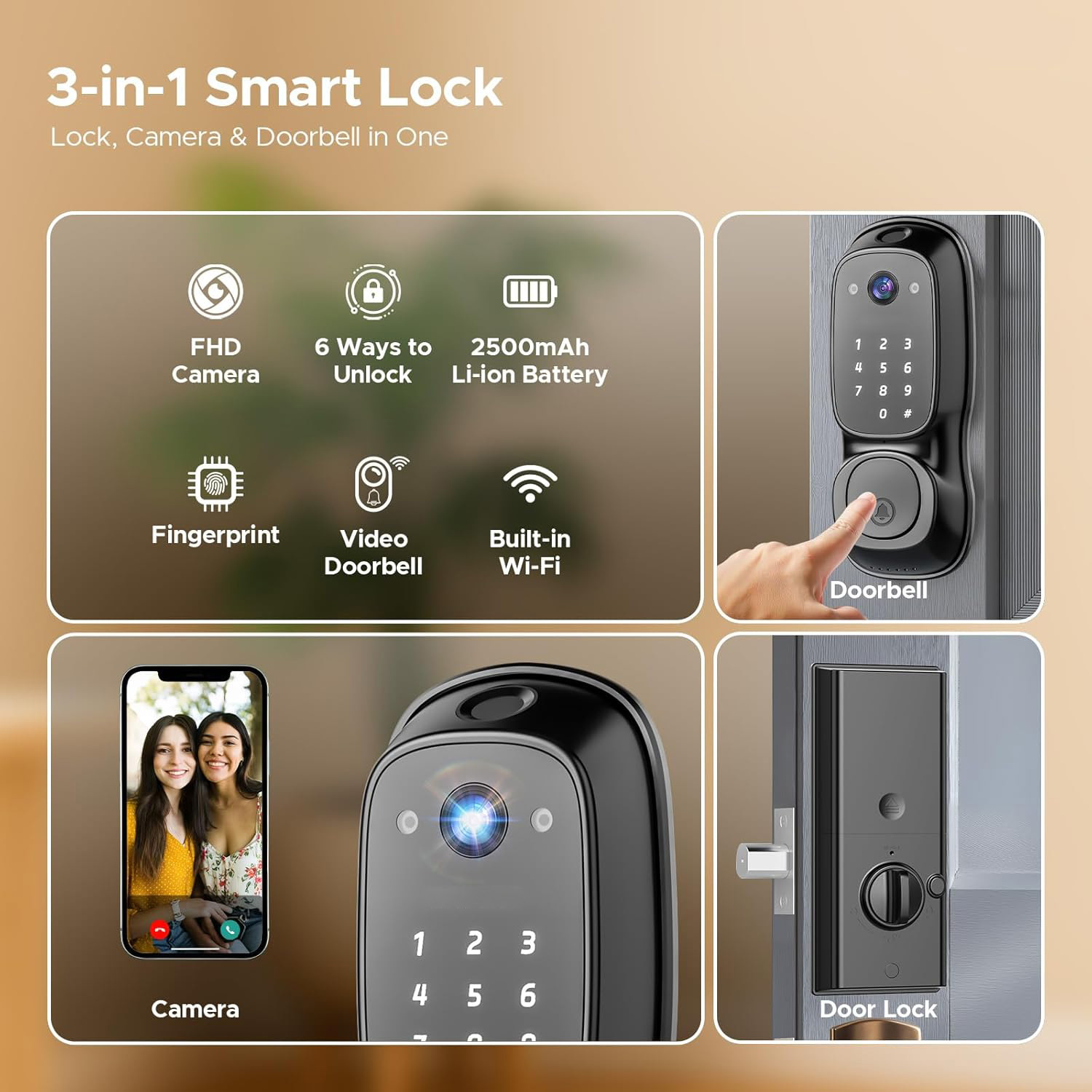 Tuya Wifi Smart Door Lock ‎Cam - Door Lock recension och pris