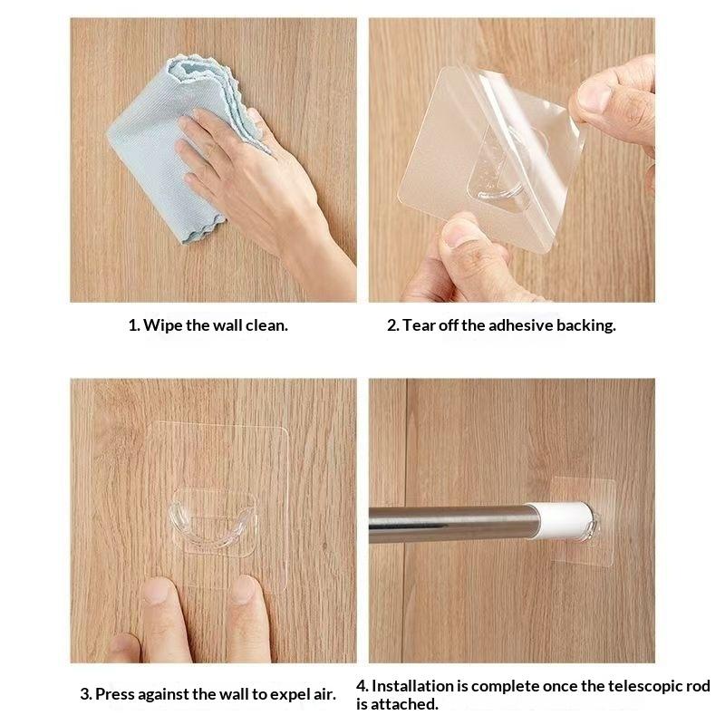 No Drill Transparent Self Adhe - Curtain Rods recension och pris