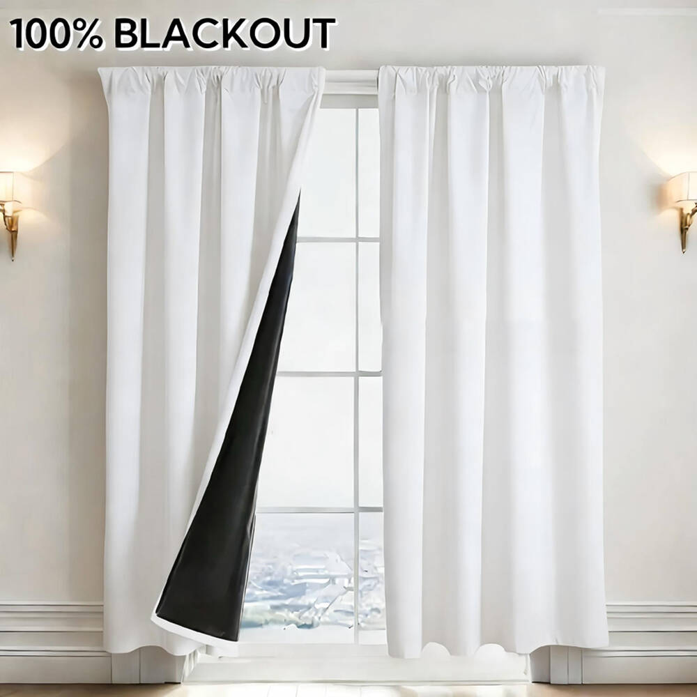 1pc 100% Blackout Curtain with - Curtain Rods recension och pris
