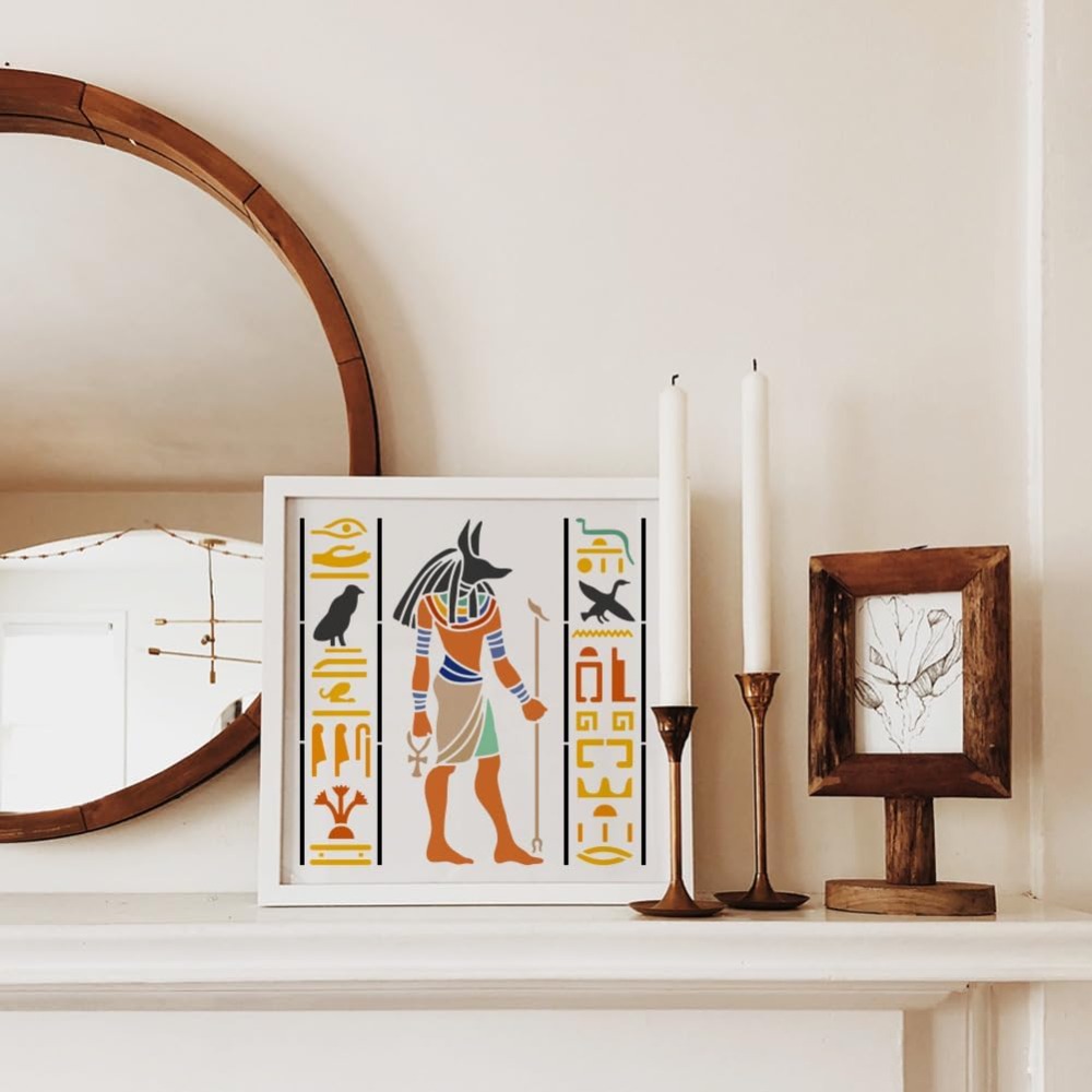4 PCS Egyptian Symbols Stencil - Paint Brush recension och pris
