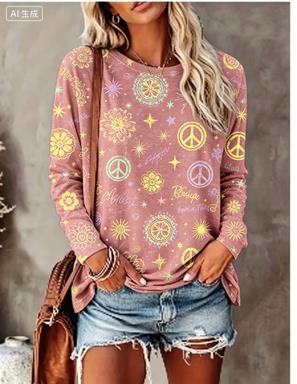 Women Long Sleeve T‑Shirt Hipp - Wallpaper recension och pris