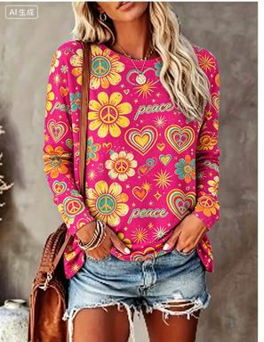 Women Long Sleeve T‑Shirt Hipp - Wallpaper recension och pris