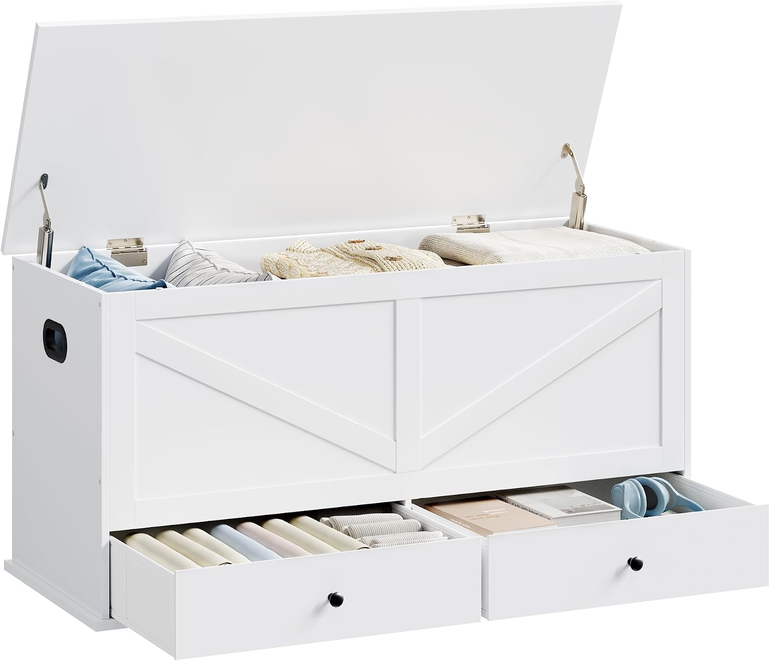 Farmhouse Storage Chest With D - Cabinet Hinges recension och pris