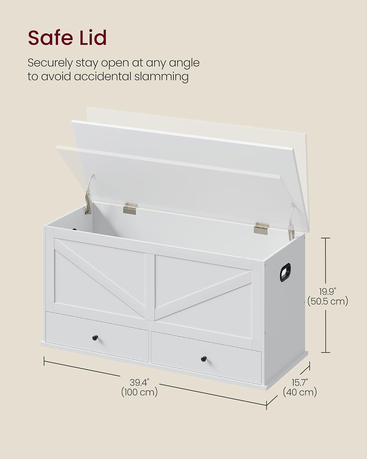 Farmhouse Storage Chest With D - Cabinet Hinges recension och pris