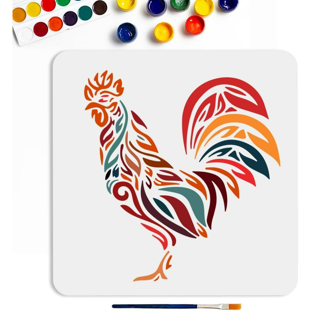 Chicken Stencil 11.8×11.8inch  - Paint Brush recension och pris