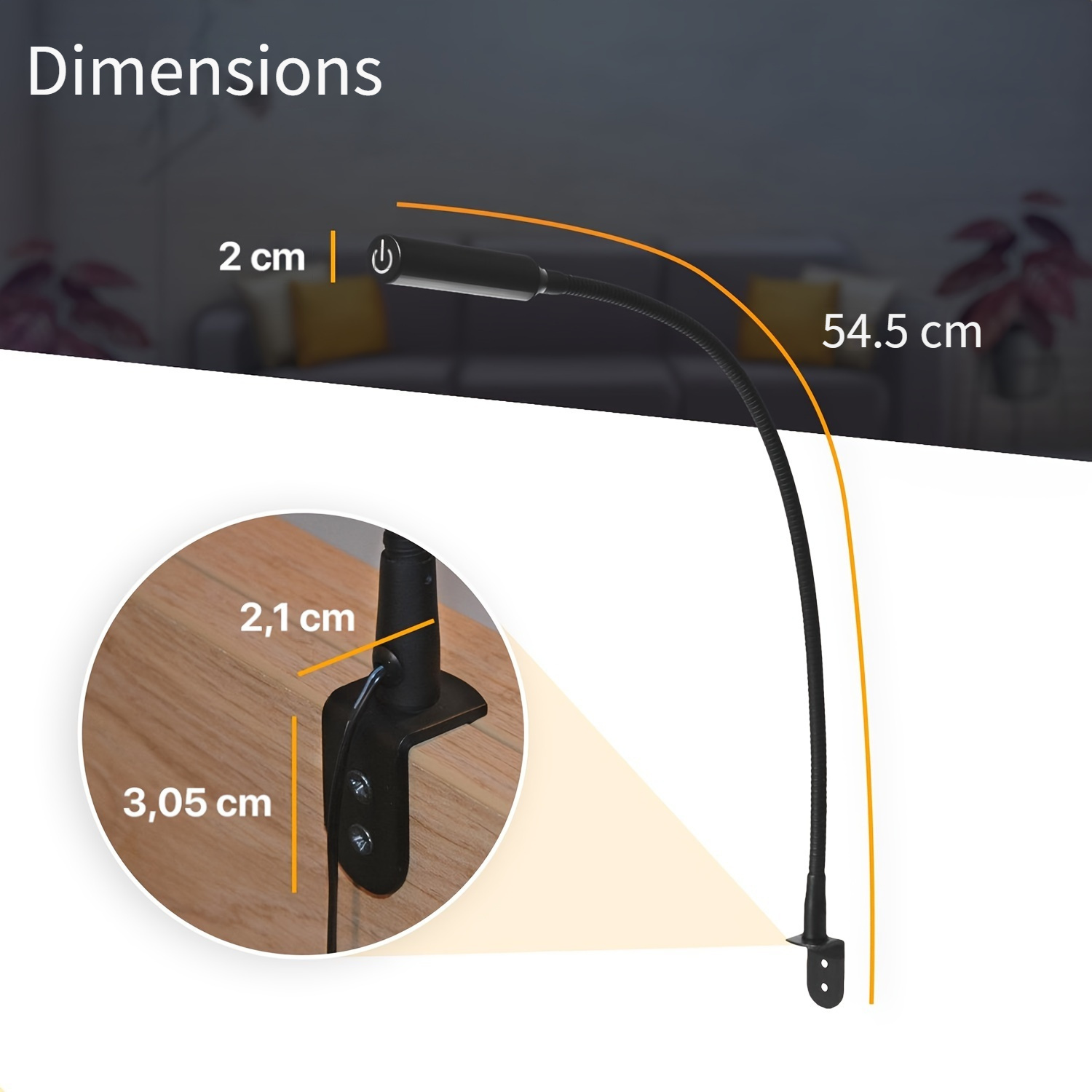 2pcs LED Reading Lamp with Dim - Light Switch recension och pris
